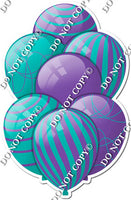 Purple & Teal Balloons - Flat Accents