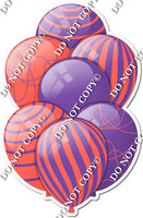 Purple & Coral Balloons - Flat Accents