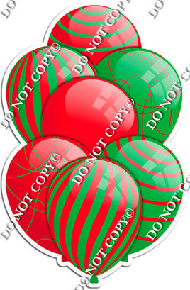 Red & Green Balloons - Flat Accents