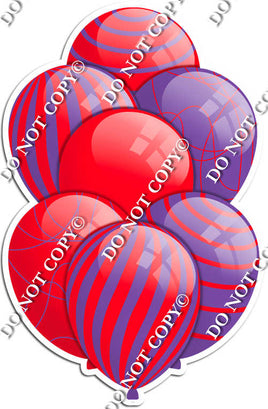 Red & Purple Balloons - Flat Accents