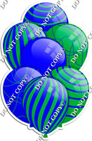 Blue & Green Balloons - Flat Accents