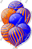 Blue & Orange Balloons - Flat Accents