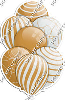 Gold & White Balloons - Flat Accents