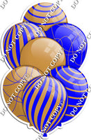 Gold & Blue Balloons - Flat Accents
