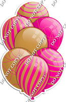 Gold & Hot Pink Balloons - Flat Accents