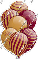 Gold & Burgundy Balloons - Flat Accents