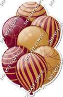 Gold & Burgundy Balloons - Flat Accents