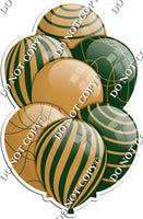 Gold & Hunter Green Balloons - Flat Accents