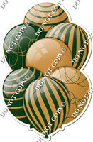 Gold & Hunter Green Balloons - Flat Accents