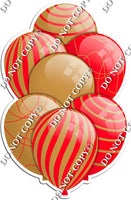 Gold & Red Balloons - Flat Accents
