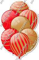 Gold & Red Balloons - Flat Accents
