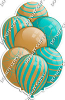 Gold & Teal Balloons - Flat Accents