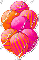 Hot Pink & Orange Balloons - Flat Accents