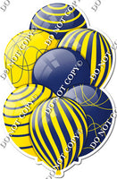 Navy Blue & Yellow Balloons - Flat Accents