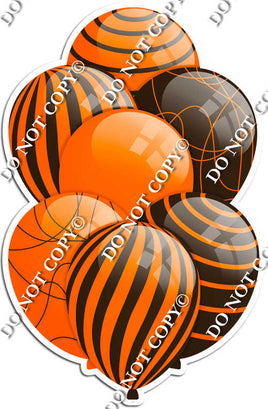 Orange & Chocolate Balloons - Flat Accents