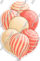Champagne & Coral Balloons - Flat Accents