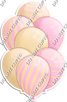 Champagne & Baby Pink Balloons - Flat Accents