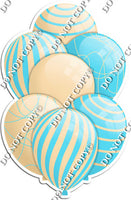 Champagne & Baby Blue Balloons - Flat Accents