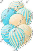 Champagne & Baby Blue Balloons - Flat Accents