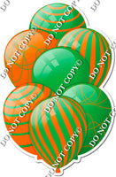 Green & Orange Balloons - Flat Accents