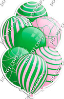 Green & Baby Pink Balloons - Flat Accents