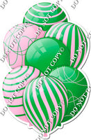 Green & Baby Pink Balloons - Flat Accents