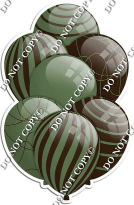 Sage & Chocolate Balloons - Flat Accents