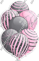 Grey / Silver Balloons & Baby Pink - Sparkle Accents