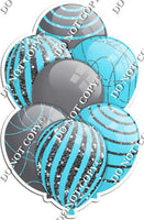 Grey / Silver Balloons & Baby Blue - Sparkle Accents