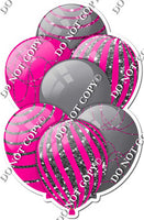 Grey / Silver Balloons & Hot Pink - Sparkle Accents
