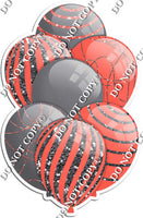 Grey / Silver Balloons & Coral - Sparkle Accents