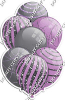 Grey / Silver Balloons & Lavender - Sparkle Accents