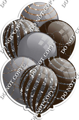 Grey / Silver Balloons & Chocolate - Sparkle Accents