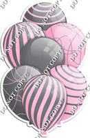 Grey / Silver Balloons & Baby Pink - Flat Accents