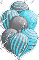 Grey / Silver Balloons & Baby Blue - Flat Accents