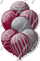 Grey / Silver Balloons & Burgundy - Flat Accents