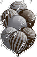 Grey / Silver Balloons & Chocolate - Flat Accents