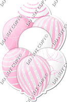 White & Baby Pink Balloons - Sparkle Accents