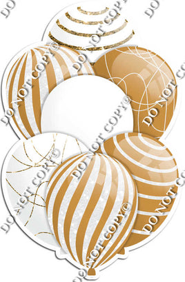 White & Gold Balloons - Sparkle Accents