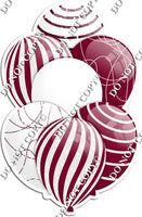 White & Burgundy Balloons - Sparkle Accents