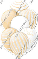 White & Champagne Balloons - Sparkle Accents