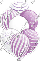 White & Lavender Balloons - Sparkle Accents