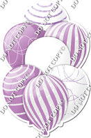 White & Lavender Balloons - Sparkle Accents