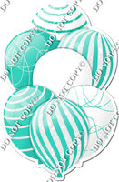 White & Mint Balloons - Sparkle Accents