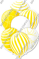 White & Yellow Balloons - Flat Accents