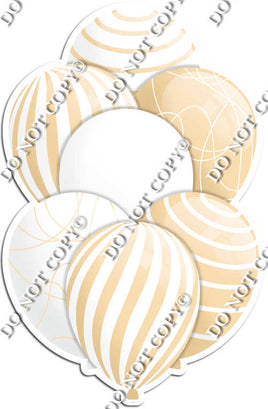 White & Champagne Balloons - Flat Accents