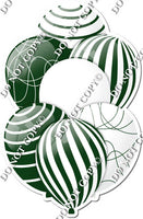 White & Hunter Green Balloons - Flat Accents