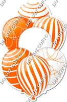 White & Orange Balloons - Flat Accents