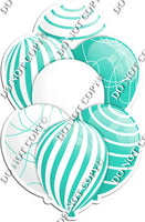 White & Mint Balloons - Flat Accents