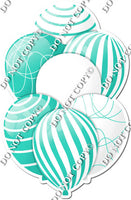 White & Mint Balloons - Flat Accents